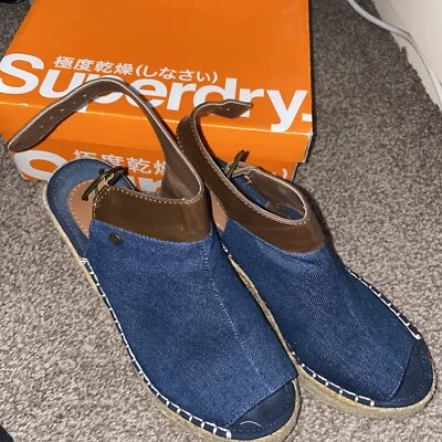 £7.99 • Buy Super Dry Ladies Denim Wedge Sandal Size 6