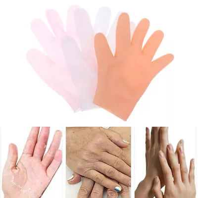 1 Pairs Reusable Moisturizing Silicone Gloves Gel Cracked Hands Care SPA Glo__- • $9.62