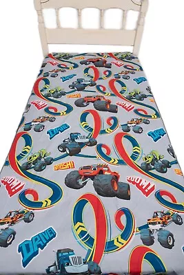 Nickelodeon Blaze Monster Machines Twin Flat Sheet Bedding Trucks All Over Print • $52.49