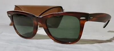 Vintage B&L Ray Ban USA Wayfarer 5022 Sunglasses  Tortoise BL On Lens • $149.99