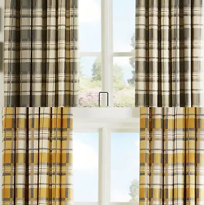 £4.95 • Buy Caravan Curtains Check Lined Curtain For Caravans Ready Made Custom Window Door
