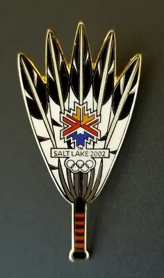 2002 Salt Lake City Olympic Indian Eagle Feather Duster Pin/pins.  New! • $9.95