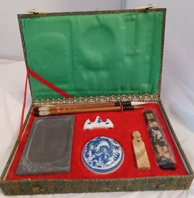 Original Boxed Set Of Vintage Chinese Calligraphy Brush And Ink Set • $70