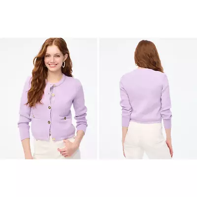 J.Crew Factory Cotton Lady Jacket Cardigan Sweater Lavender • $50