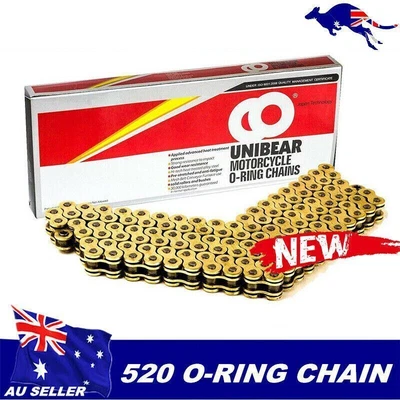 $53.95 • Buy Gold 520 120L CHAIN 120 LINKS O-RING FOR KTM SC400 SX400 EXC450 SMR450