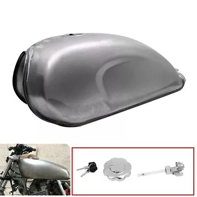 Unpainted 2.4gal Custom Cafe Racer Gas Fuel Tank Fit For Honda Yamaha 2.4Gallon • $103.02