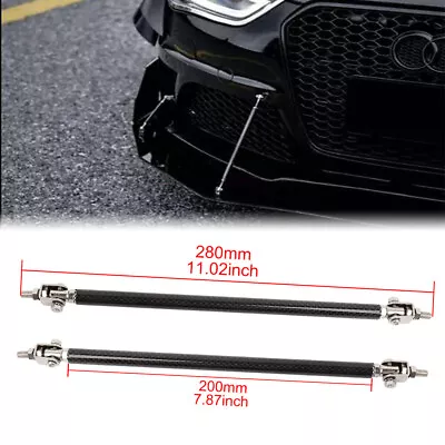 2pcs Universal Car Bumper Lip Splitter Carbon Rod Strut Tie Bar Support 20CM • $20