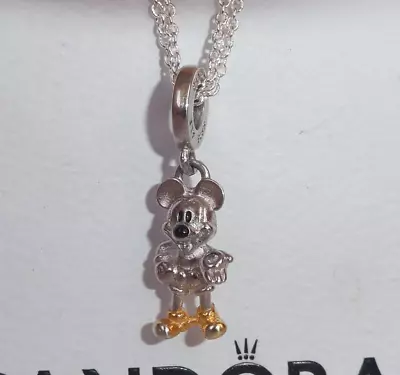 ❤️Pandora Disney Mickey Mouse 100th Anniversary S925 ALE Silver Gold Charm❤️ • £24.75