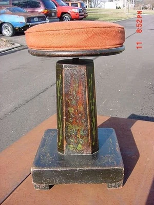 $39.99 • Buy Rare Antique Folk Art Hand Painted Wooden Adjustable Piano Stool