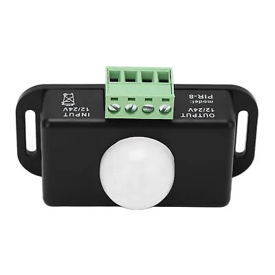 £6.13 • Buy (Black)Body Sensing Switch Automatic Lighting PIR Sensor Delay Time Adjustable