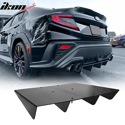 Universal Rear Diffuser 4 Shark Fins Under Bumper Splitter Unpainted Black ABS • $29.85