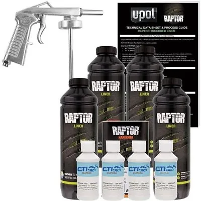 U-POL Raptor GM White Urethane Spray-On Truck Bed Liner W/Free Spray Gun 4L • $192.49