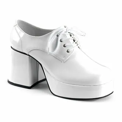 Funtasma Disco Pimp 70s Platform Halloween Costume White Heels Shoes JAZZ-02 • $72.95