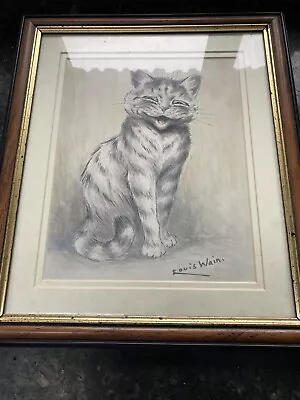 Vintage Louis Wain Print Cat Framed • £4.99