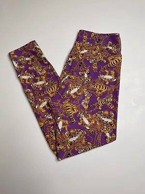 Lularoe Tigger Leggings Purple Orange One Size Soft Comfy Disney Winnie The Pooh • £15.43