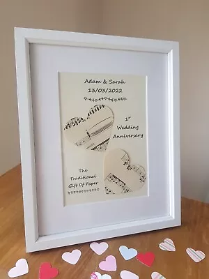£16 • Buy Large Handmade Personalised Wedding Anniversary Frame Gift 8x10 . Gift By Year.
