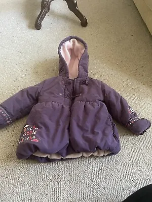 Rocha Little Rocha Girls Purple Duffle Coat Age 12-18 Mts Designers At Debenhams • £7.99