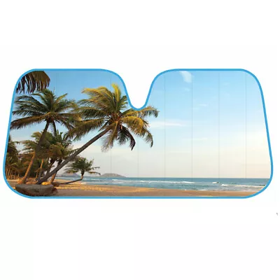 Auto Car Sun Shade Tropical Island Tree Design - Double Bubble Jumbo Sunshade • $17.95