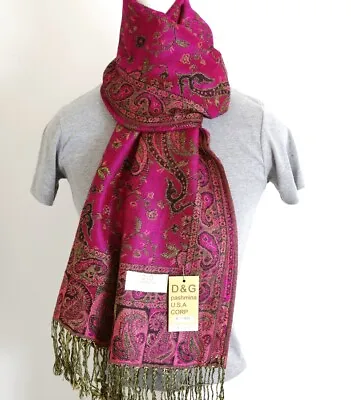 DG Pashmina Scarf Shawl Wrap-Trendy Paisley Many ColorSilk Cashmere*Soft • $12.99