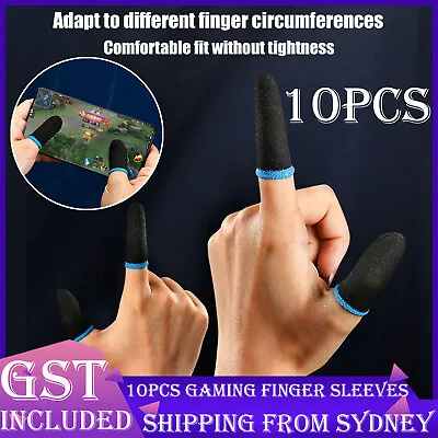 $6.99 • Buy 10PCS Gaming Finger Sleeve Mobile Screen Game Controller Sweatproof Gloves AUS