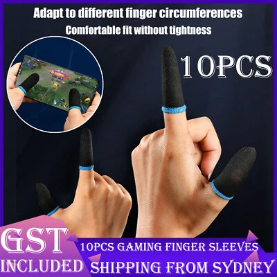 $4.98 • Buy 10PCS Gaming Finger Sleeve Mobile Screen Game Controller Sweatproof Gloves AUS