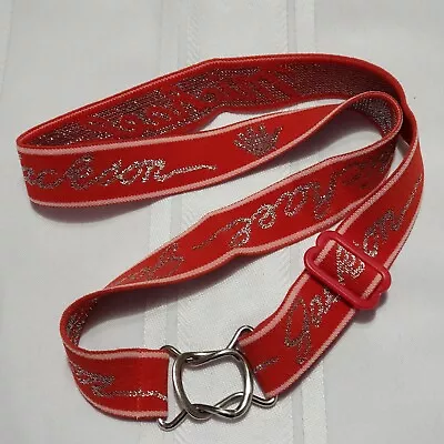 Vintage 1984 Lee Michael Jackson Stretch Belt Red  & Metallic Silver Thread • $25