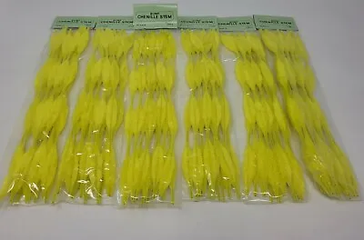 Lot Of 6 Packs Vintage Yellow Bumpy Chenille Stems Bump Pipe Cleaners 12  X 15mm • $14.99