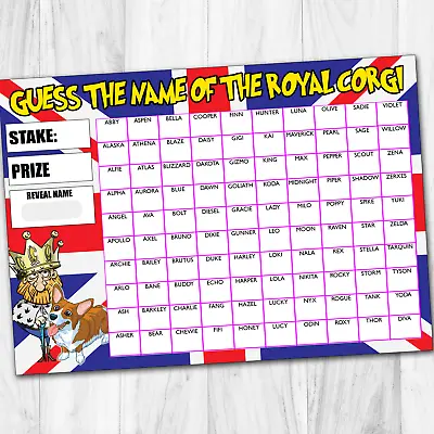 £3.99 • Buy King Charles Coronation Guess The Name Of Royal Corgi Fundraising Game A4