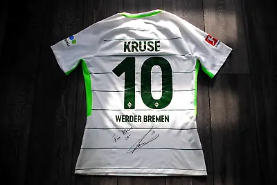 Match Worn Shirt With Autograph Kruse Werder Bremen Away Football Jersey 2017-18 • $199.99