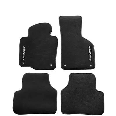 For 09-17 Volkswagen CC Sedan Black Floor Mats Carpet Nylon 4pc With White SPORT • $57.99