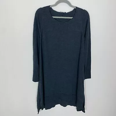 Eileen Fisher Gray Merino Wool Sweater Dress Long Sleeves Womens Medium • $49.95