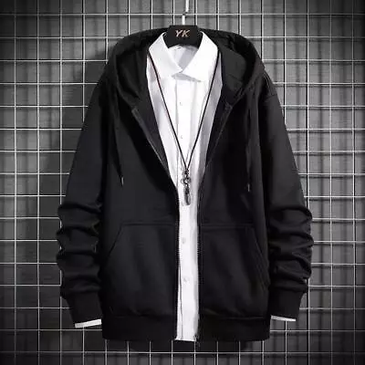 Sweater Jacket Men's Hooded Plush And Thickened New Jacket Oversized And Loose • $24.99