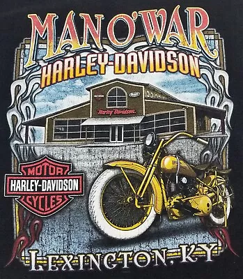 Harley-Davidson Motorcycles T-Shirt Mens XL Black Man O' War Lexington Kentucky • $22.95