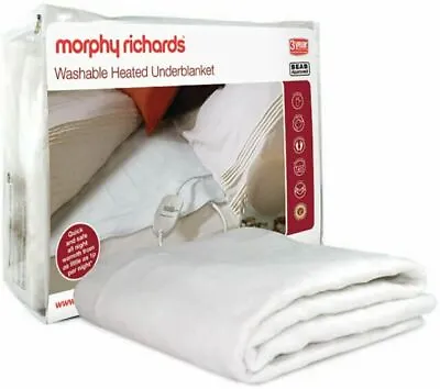 £24.99 • Buy Morphy Richards 600111 Washable Heated Underblanket Single - White -