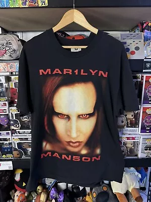 🔥Vintage DRY ROT 1999 Marilyn Manson Bigger Than Satan  T Shirt Size Large 🔥 • $125