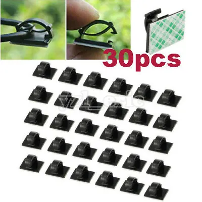 £4.09 • Buy 30pcs/set Self Adhesive Stick-on Cable Ties Wire Cable Base Clamp Clip Holder UK