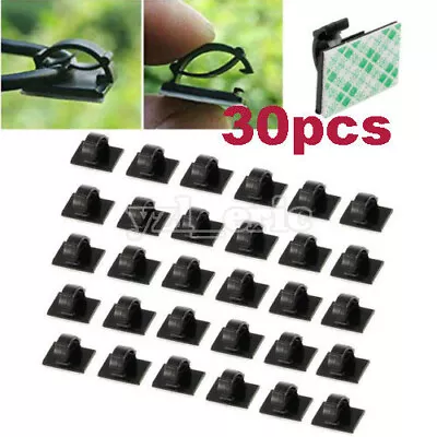 30pcs/set Self Adhesive Stick-on Cable Ties Wire Cable Base Clamp Clip Holder UK • £4.09