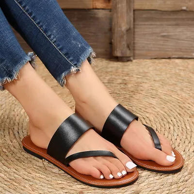 Womens Summer Flip Flop Non-Slip Flats Thong Roman Sandals Casual Beach Slippers • $23.84