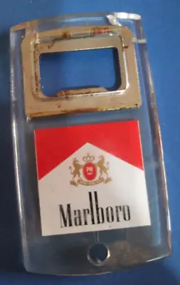 RARE VINTAGE Marlboro Bottle Opener Metal & Clear Plastic Used Also As Keychain • $12.50