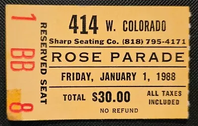 74th Rose Bowl Parade Ticket Stub 1/1 1988 Michigan State USC Trojans Percy Snow • $9.75