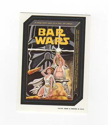 2000 Rare Wacky Package Parodies Star Bar Wars Series 1 White Sticker Card NM • $4.99