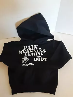 Kids Size 6/8 Marines Official  Pain Is Weakness Leaving The Body Hoodie • $24.99