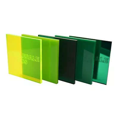 Green Colour Tinted & Mirror Acrylic Perspex® Plastic Sheets 3mm & 5mm Thick • £60.84