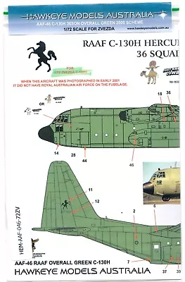 1/72 Hawkeye Models (AAF-46) C-130H 36SQN • $12.99
