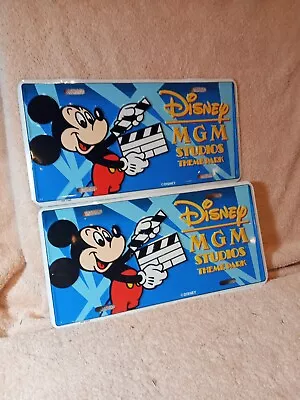 Disney Mickey Mouse License Plate MGM Studios Theme Park Lot Of 2 Wow • $19.99