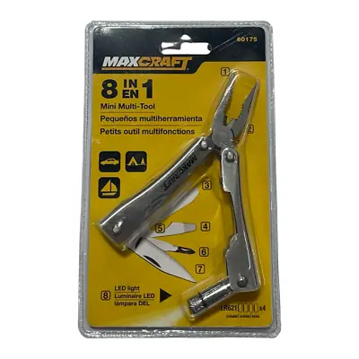 MAXCRAFT 8 In 1 Mini Multi-Tool LED Light 60175 • $9.99