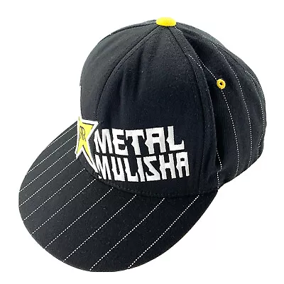 Metal Mulisha RockStar Energy Flexfit Black Yellow Hat Mens Size L-XL • $29.97