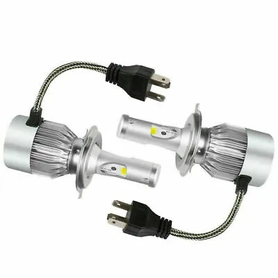 Pair 9003/H4 LED Headlight Bulbs Conversion Kit High&Low Beam 8000K Bright White • $13.03