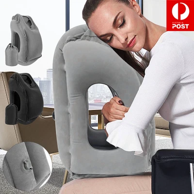 $16.12 • Buy Inflatable Air Cushion Travel Pillow For Airplane Office Nap Neck Head Chin AU