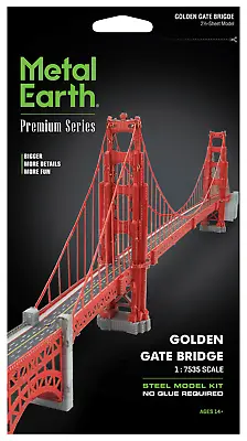 Fascinations Premium Series GOLDEN GATE BRIDGE 3D Metal Earth Model Kit 1:7535 • $28.95
